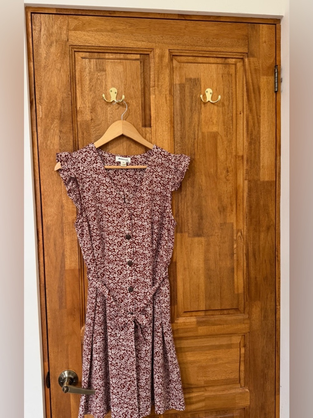 Monteau Rust Floral Button-Front Dress